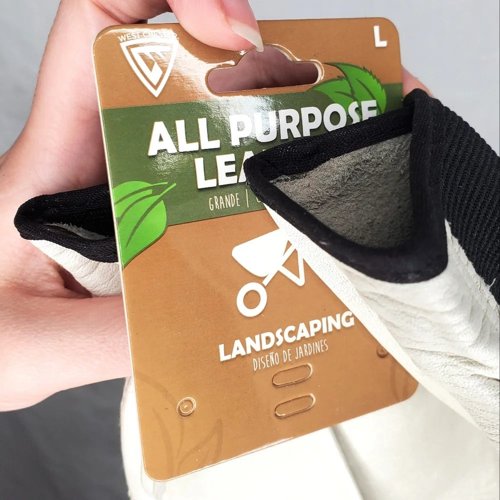 37b) All Purpose Leather Landscaping Gloves Sz. L
